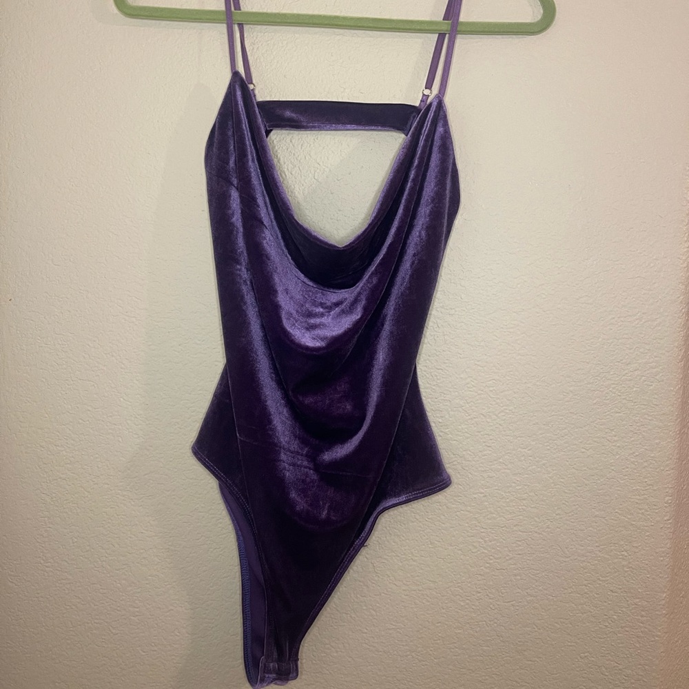 velvet purple body suit